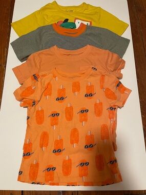 Toddler Boy Size 4T & 5T Short Sleeve Graphic Tee Variety Bundle Pack of 4